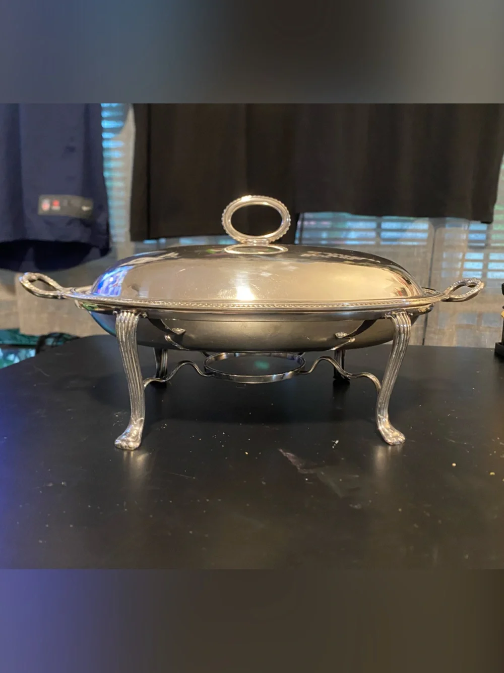 Silver Plated Chafing Dish with Lid and Handles